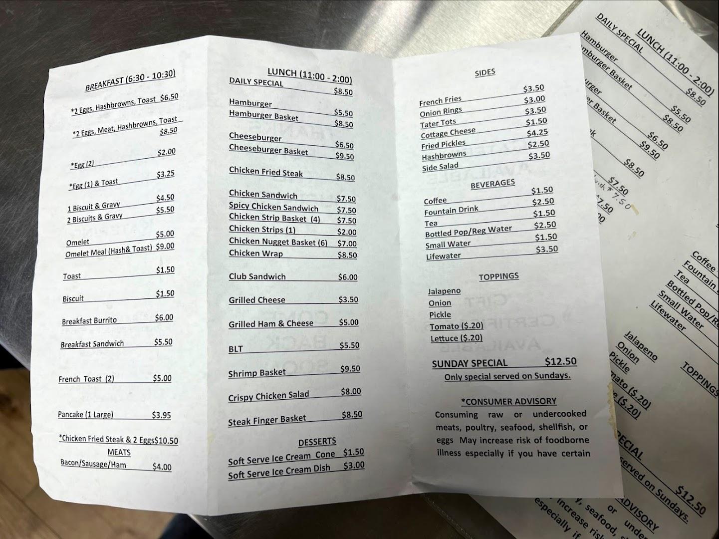Farmhouse Kitchen & Katering LLC Menu